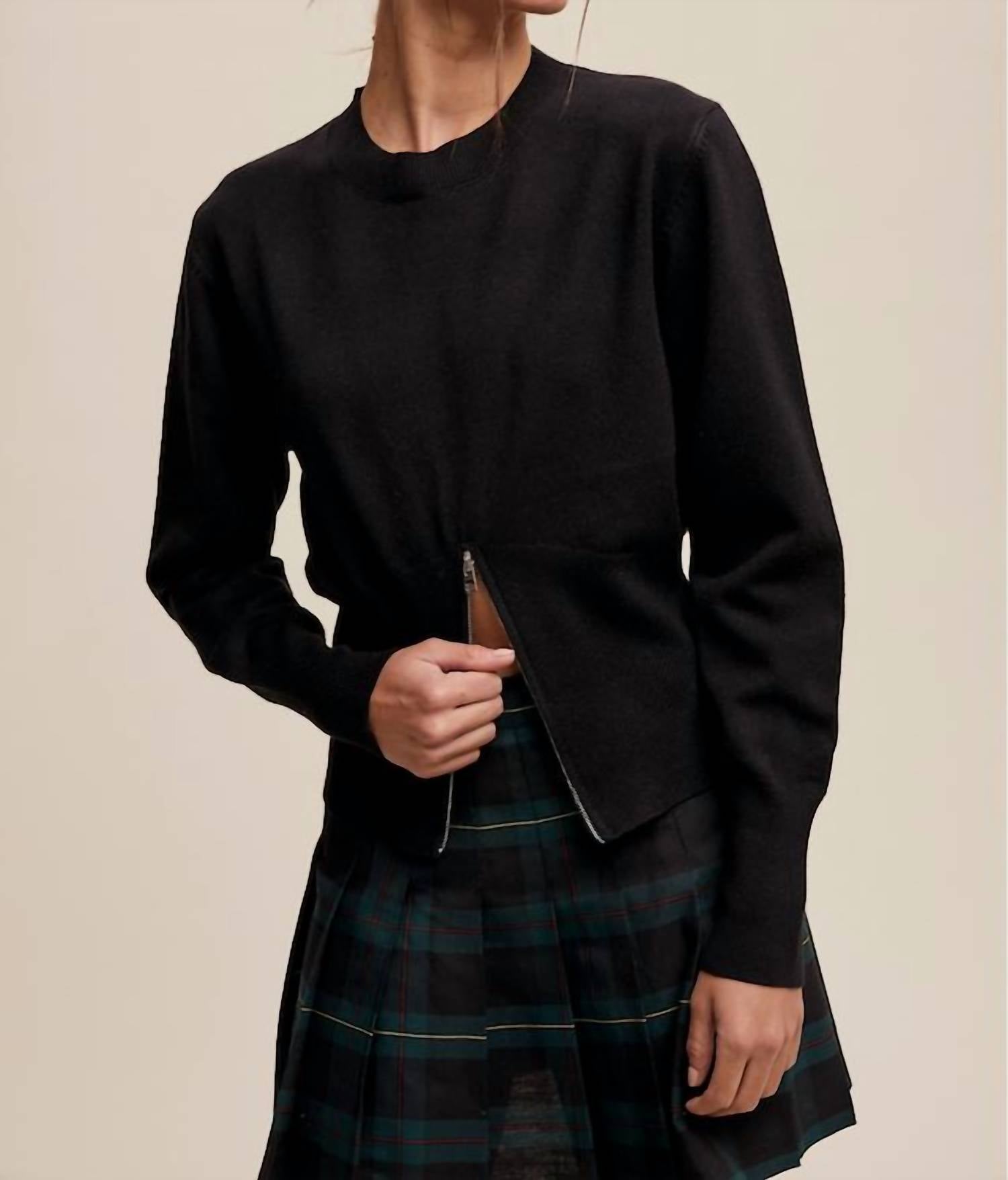 Listicle - Monroe Zip Detail Pullover Sweater
