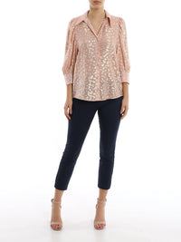 Stella Mccartney - Pre-loved Metallic Leopard Print Fil Coupe Silk Blouse