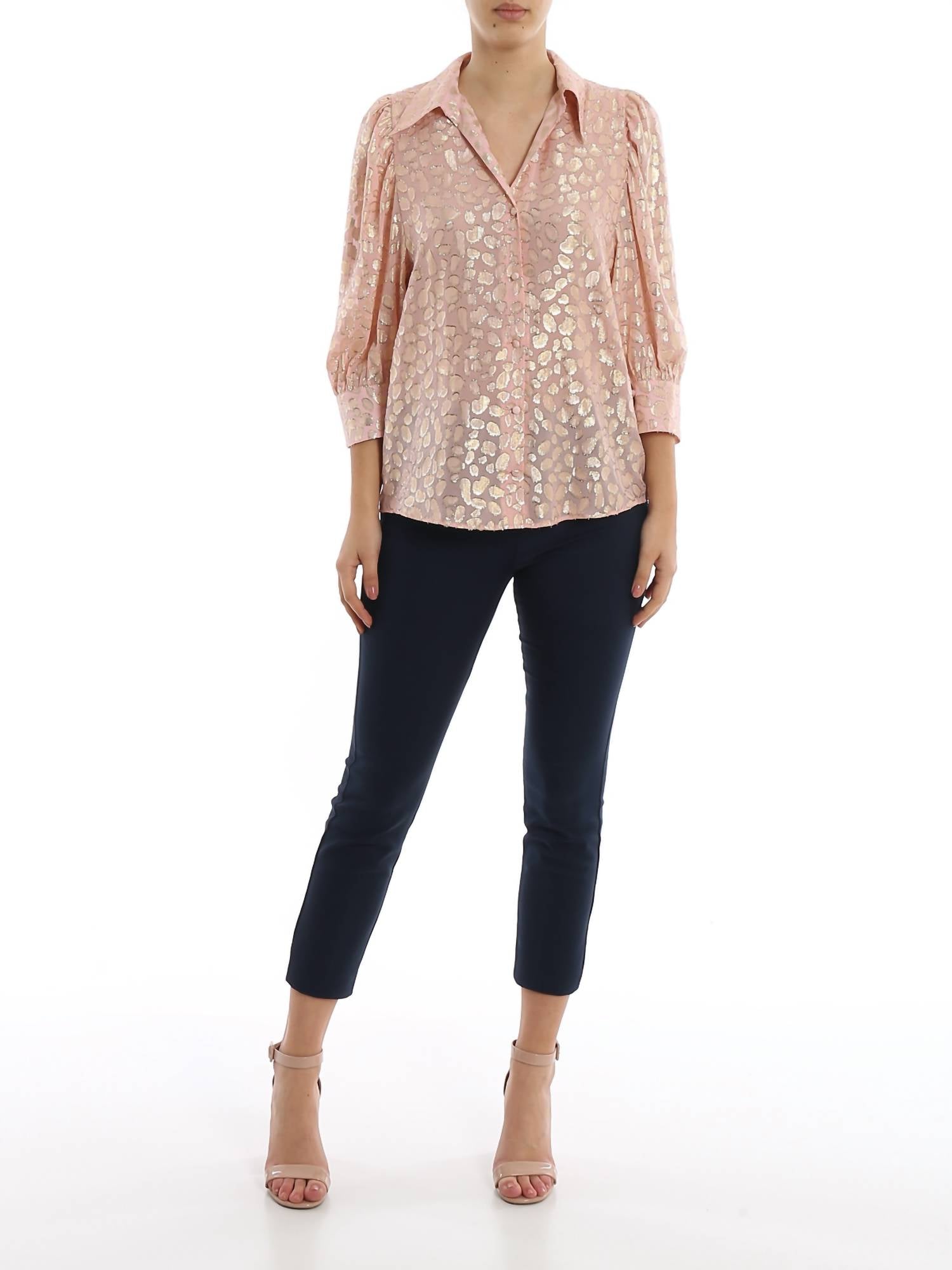 Stella Mccartney - Pre-loved Metallic Leopard Print Fil Coupe Silk Blouse