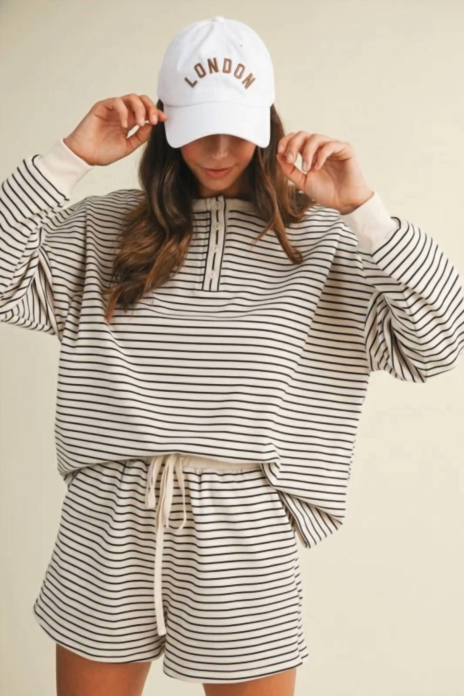 Anniewear - Sophie Soft Brushed Pullover & Shorts Set