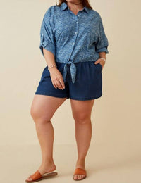 Hayden La - Floral Tie Front Shirt - Plus