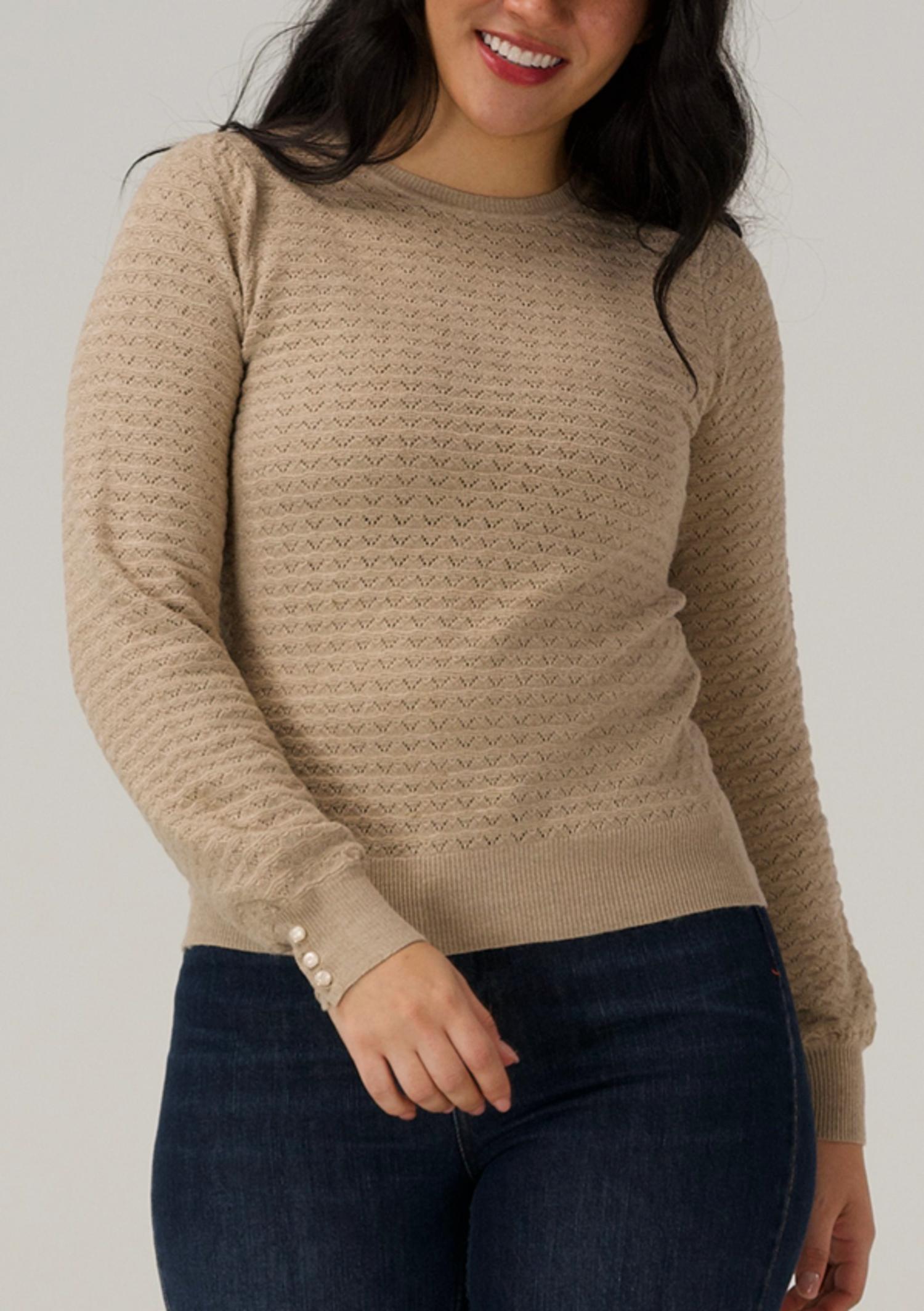 The Normal Brand - Olivia Pointelle Crew Sweater