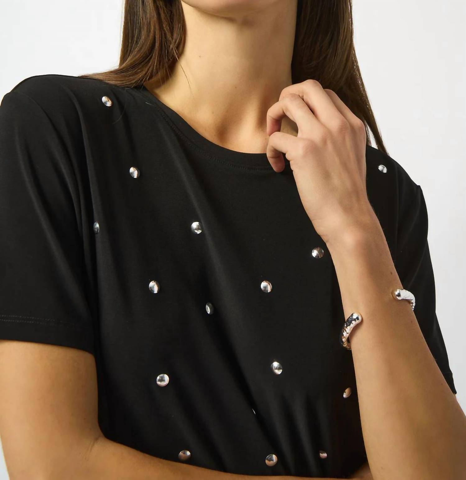 Joseph Ribkoff - Embellished Short Sleeve Boxy Top