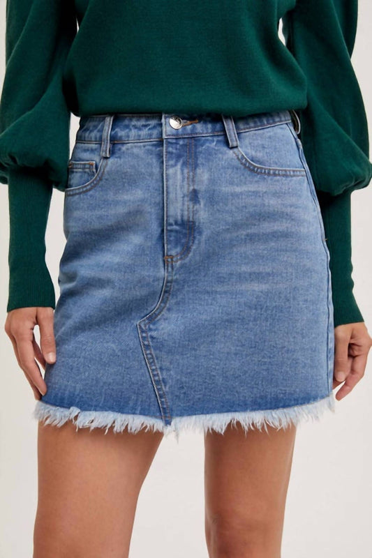 Bluivy - Rodeo Chic Raw Hem Mini Skirt