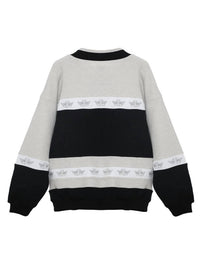 BOYS LIE High Class Private School Thermal Rider Crewneck Top in heather grey - women's top - alternate view