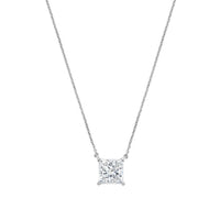 Diana M Jewels - 10.00 Ct Lab-grown Princess-cut East–west Diamond Pendant Necklace