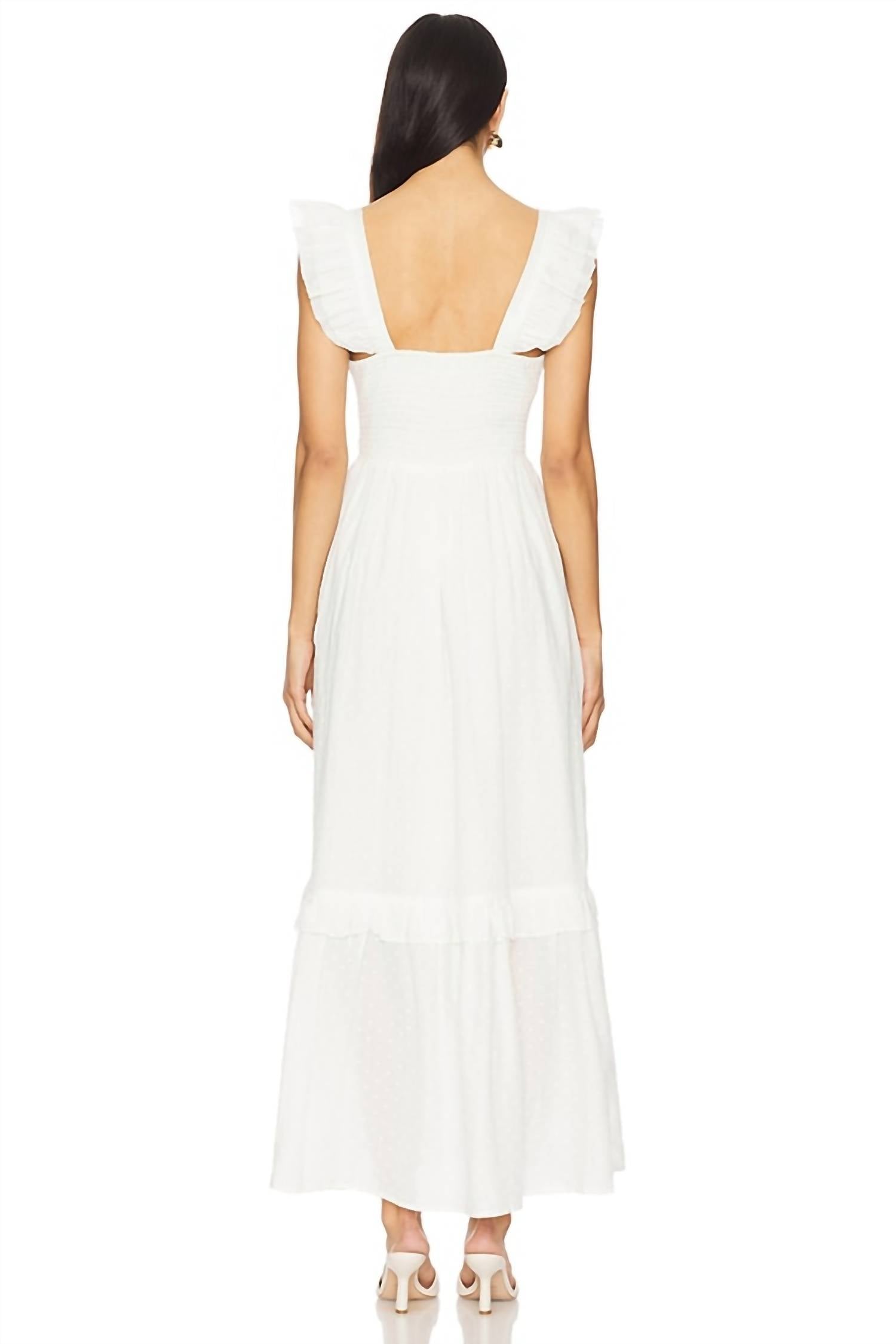 Cleobella Nica Maxi Dress in ivory - women's dress - alternate view