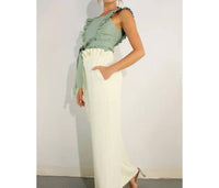 Mulla - Pleated Long Elastic Waist Pants
