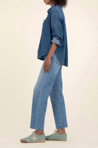 KUT FROM THE KLOTH Charlotte Straight Denim Jeans in medium wash - women's jeans - alternate view
