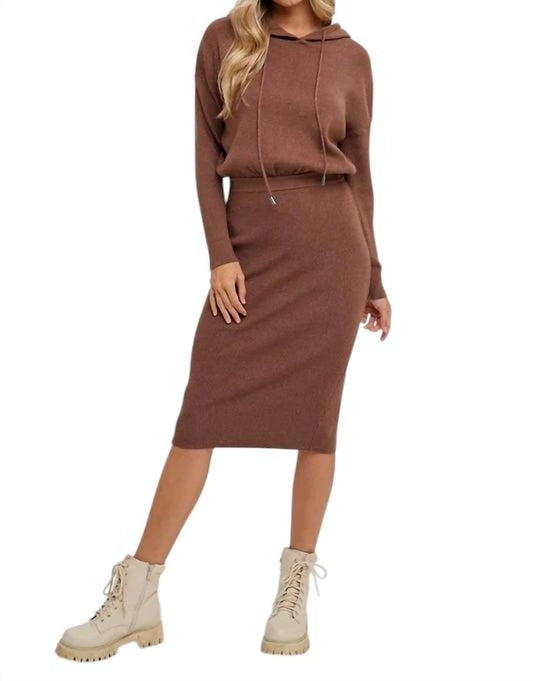 Bluivy - Brianne Hooded Sweater Dress