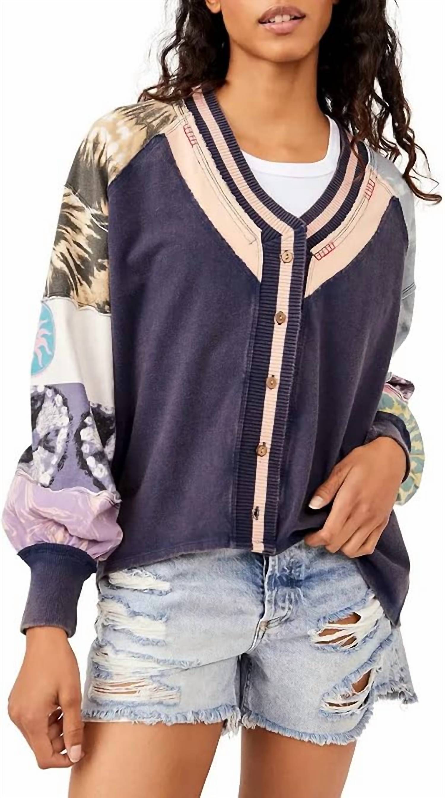 Free People - Marley Tee Mix Print Top