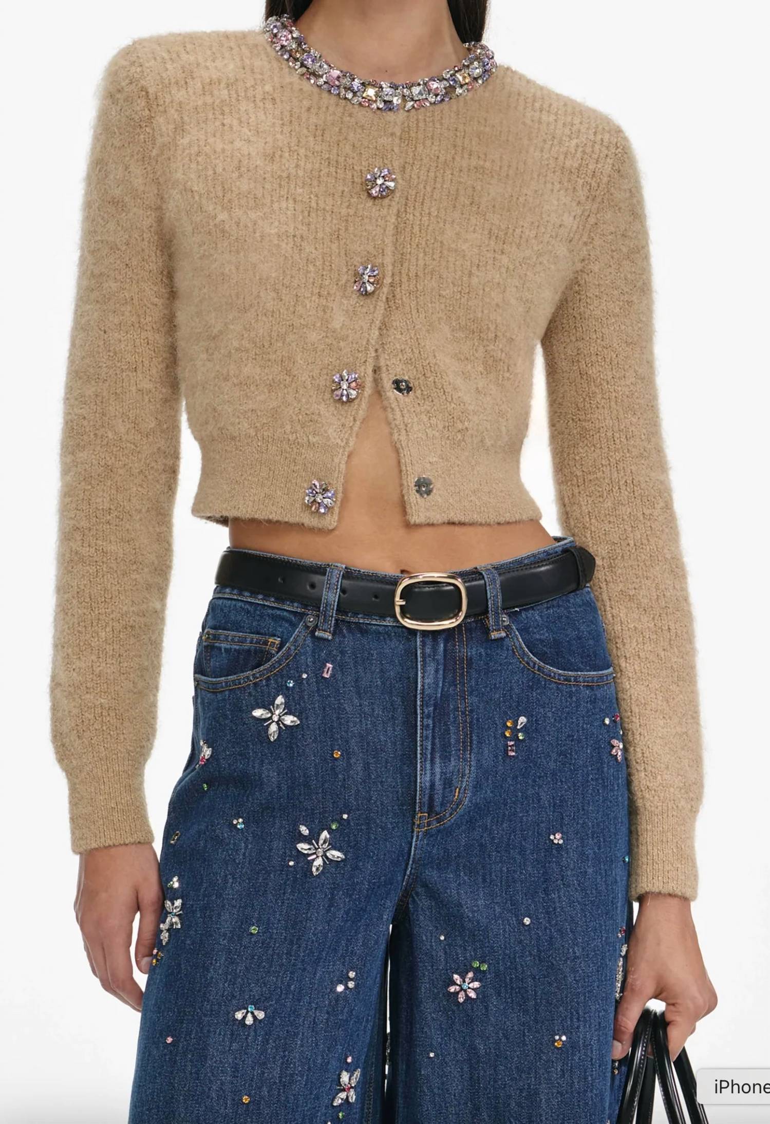 Self-Portrait - Embellished Wide Leg Jean