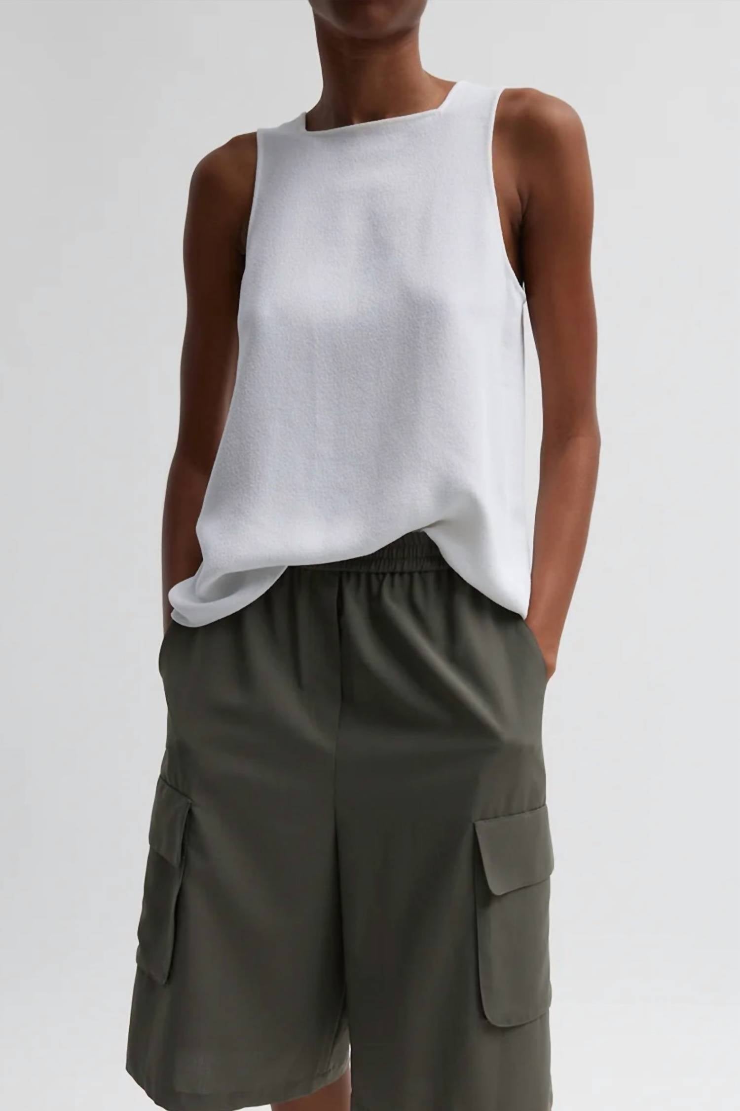 Tibi - Pebble Sable Cross Back Tank