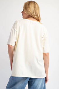 Easel - T-shirt With Graphic Cactus Planted In Tea Pots