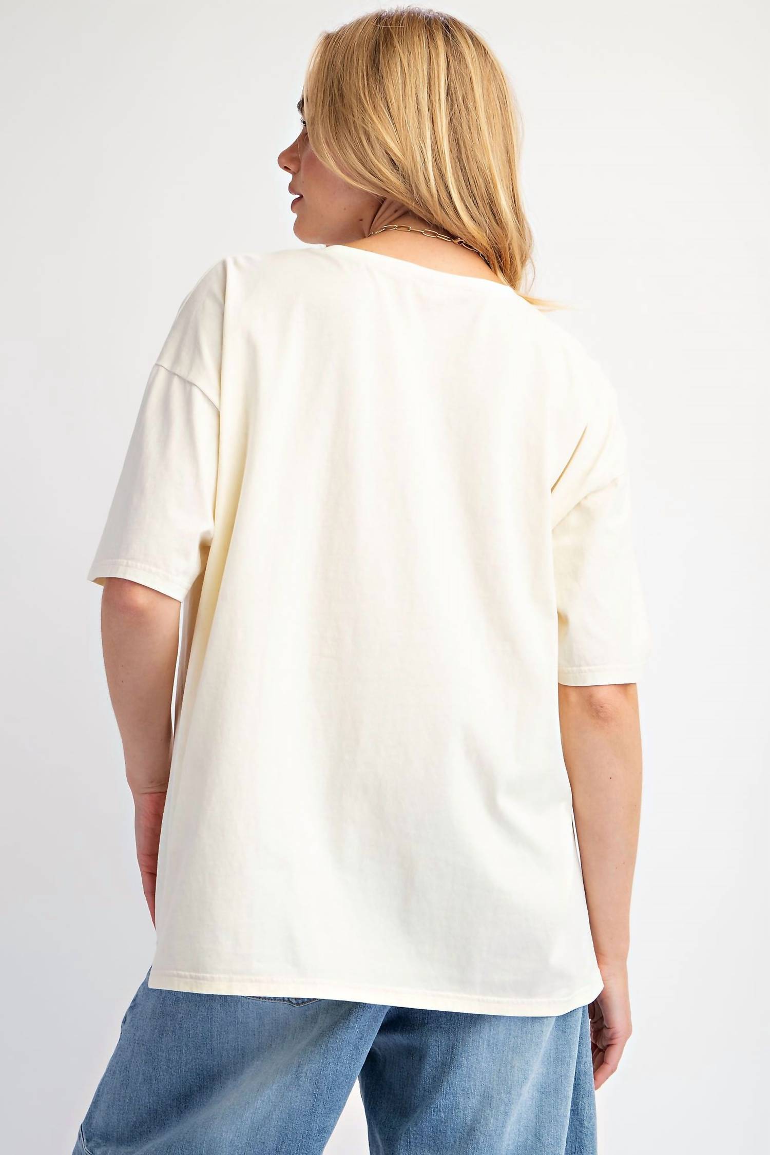 Easel - T-shirt With Graphic Cactus Planted In Tea Pots