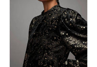 Allsaints - Jemima Star Dress Velvet Metallic Gold Printed