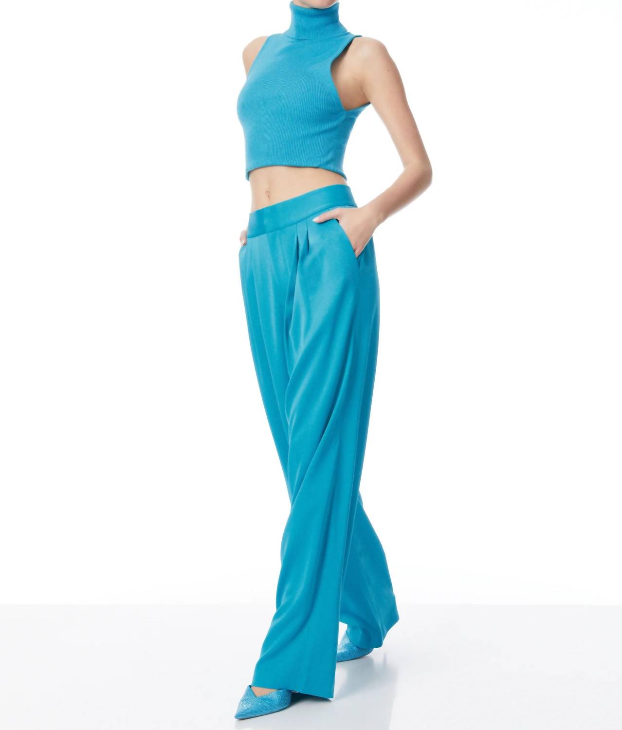 Alice + Olivia - Pleated Satin Pants