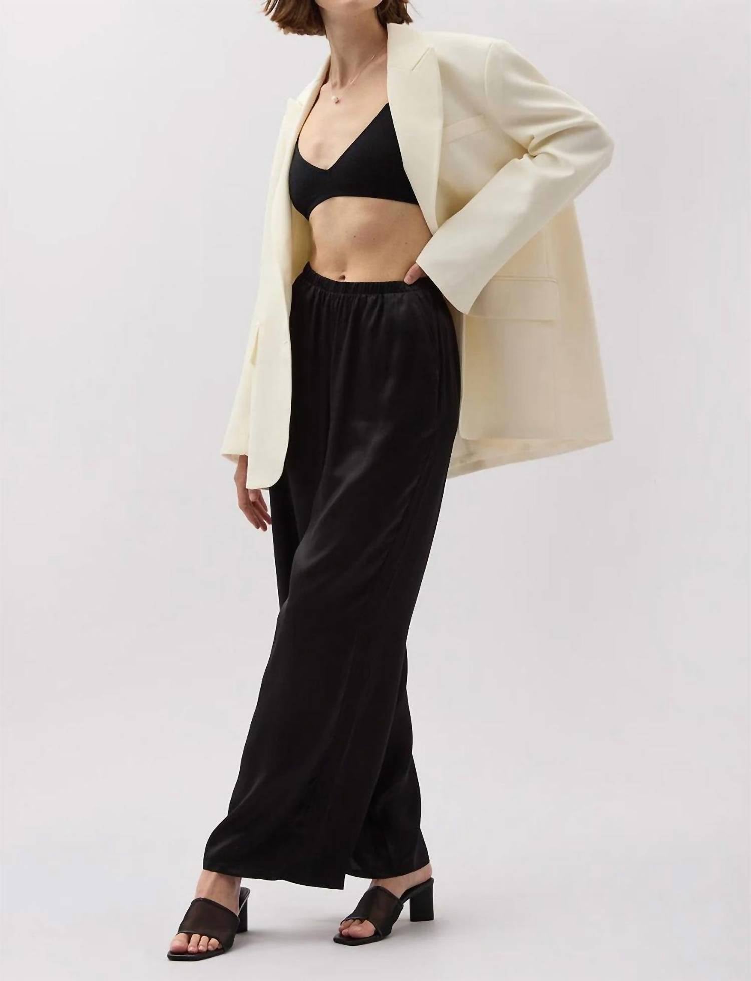 Richer Poorer - Silk Satin Wide Leg Pant