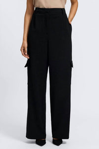 Foxcroft Elizabeth Cargo Knit Crop Pant in black - women's pants