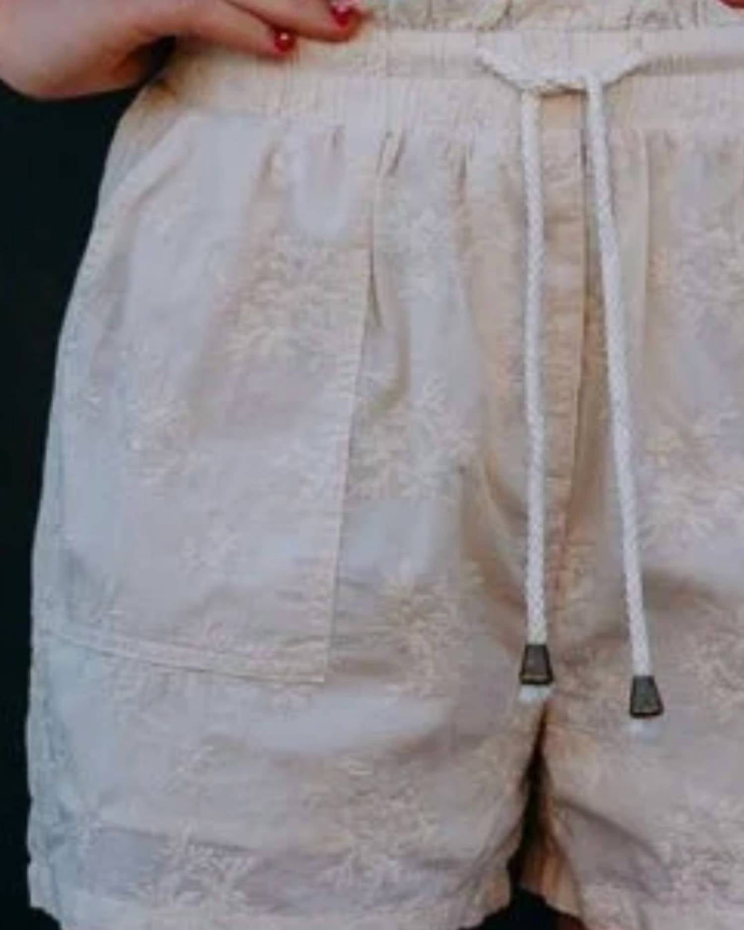 Another Love - Audra Floral Embroidered Paperbag Shorts