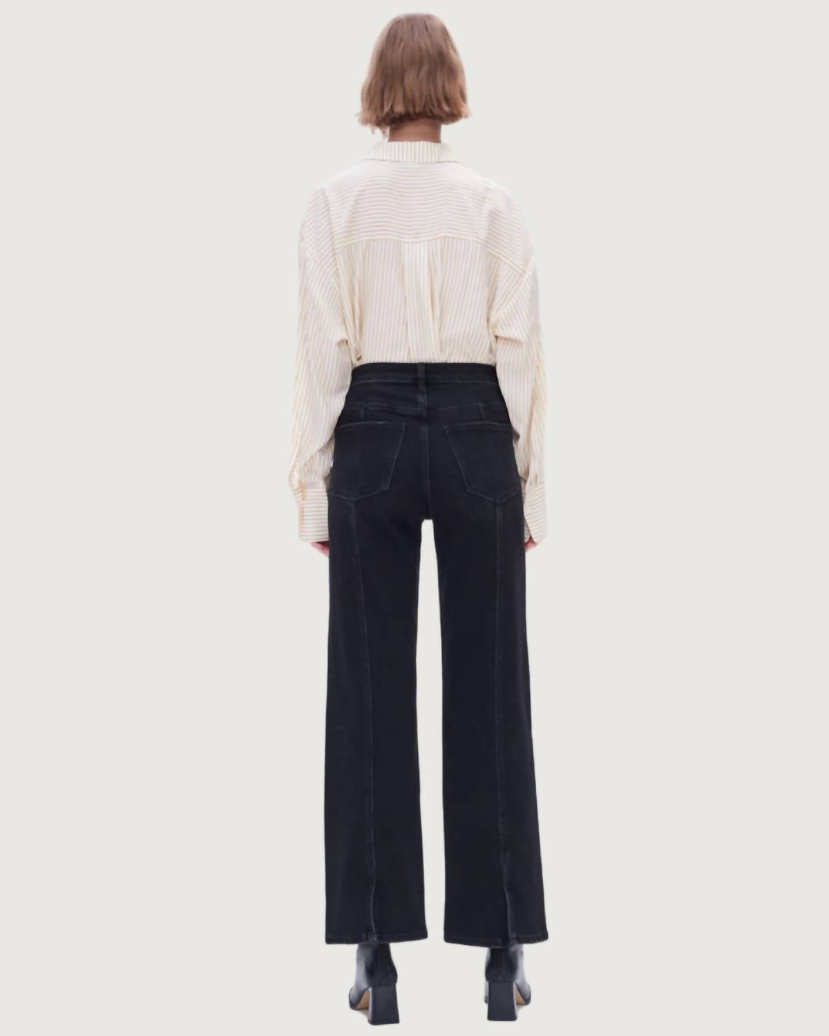 Bayeas Dylan Wide Leg Jeans in black - women's jeans - detail view
