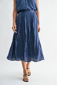 Fun 2 Fun - Lena Crinkle Satin Midi Skirt