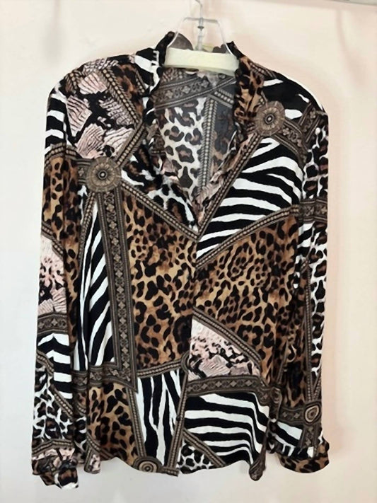 Esqualo - Women's Animal Print Blouse