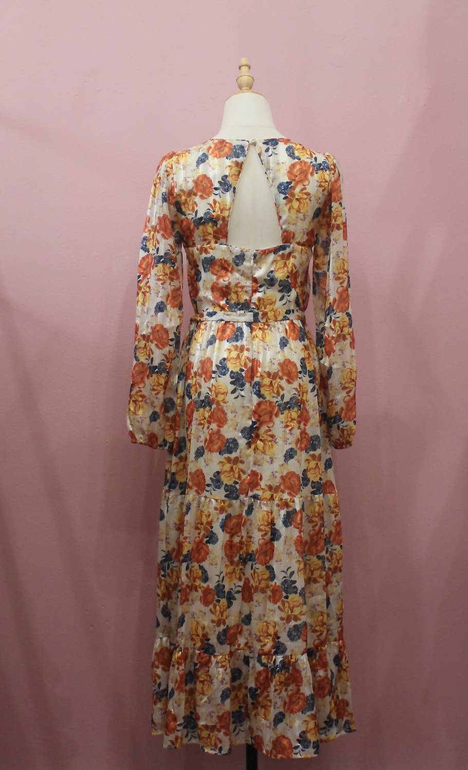 GREYLIN Elinda Maxi Dress in mustard - women's dress - detail view