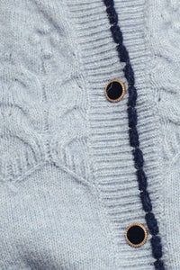 Urban Daizy Textured Yoke Detail Cardigan in light blue - women's cardigan - view 6