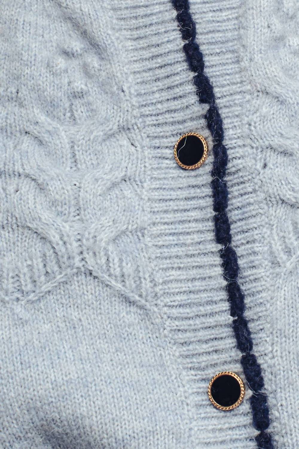 Urban Daizy Textured Yoke Detail Cardigan in light blue - women's cardigan - view 6