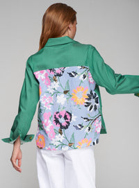 Vilagallo Olivia Shirt Jacket in green multi 1 - women's jacket - detail view