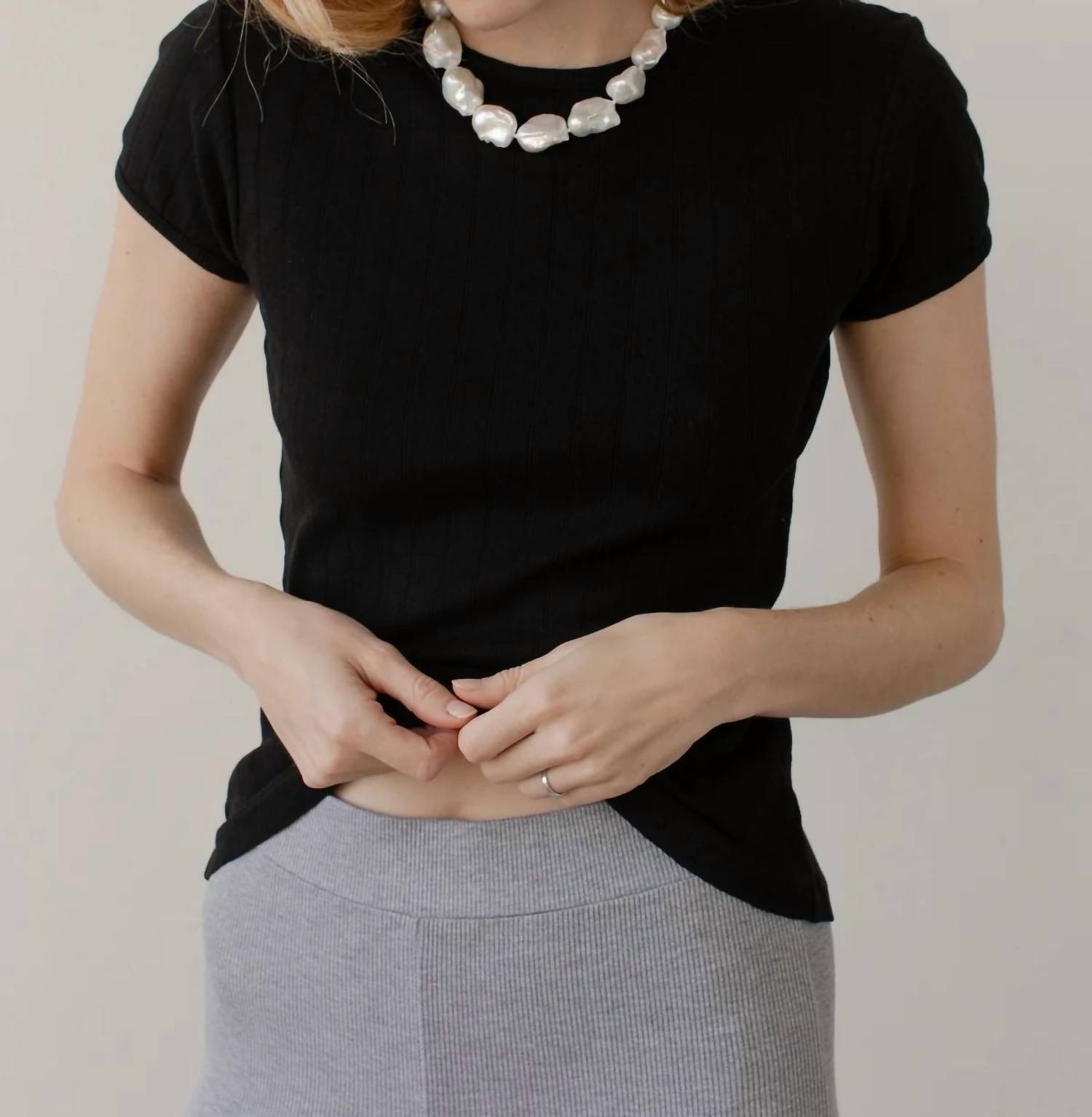 Donni. - Women's The Pointelle Baby Tee