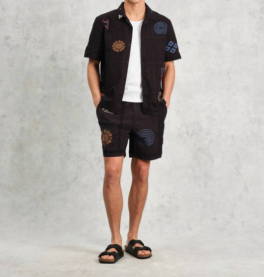 Wax London - Kurt Doodle Embroidery Short