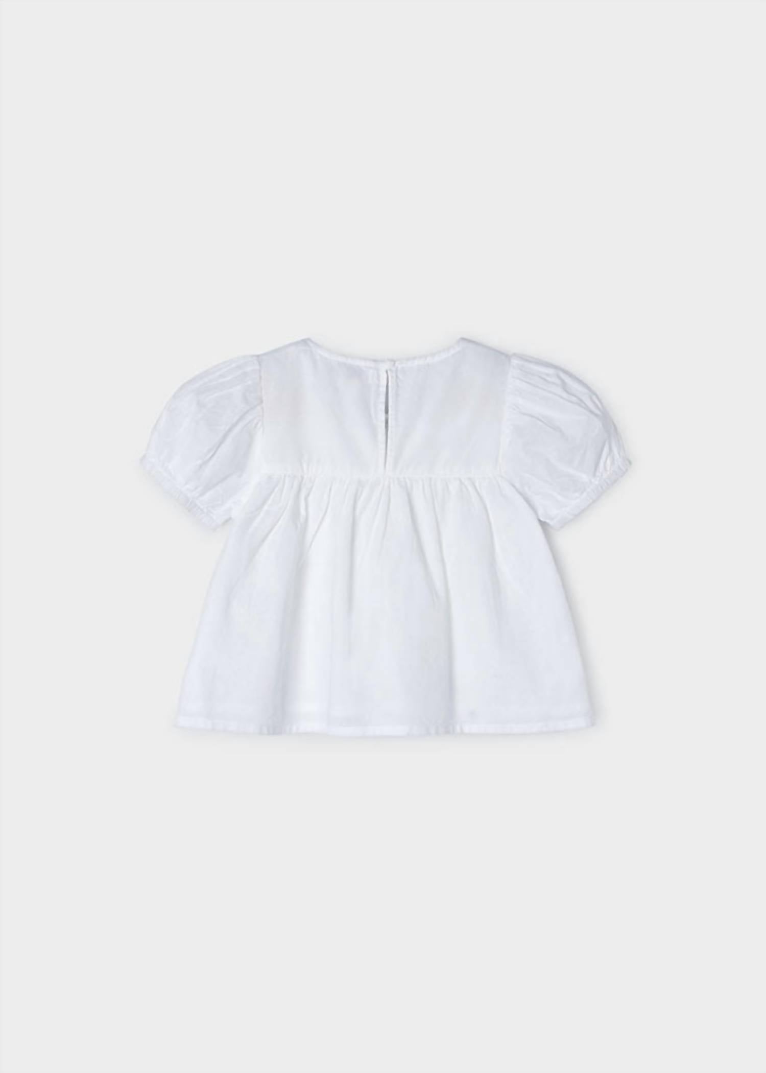 Mayoral - Girls' Floral Embroidered Peasant Blouse