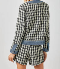 Mystree - C'est Femme Houndstooth Tweed Jacket