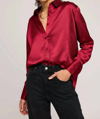 Gentle Fawn Simone Button Down Shirt in crimson - women's shirt