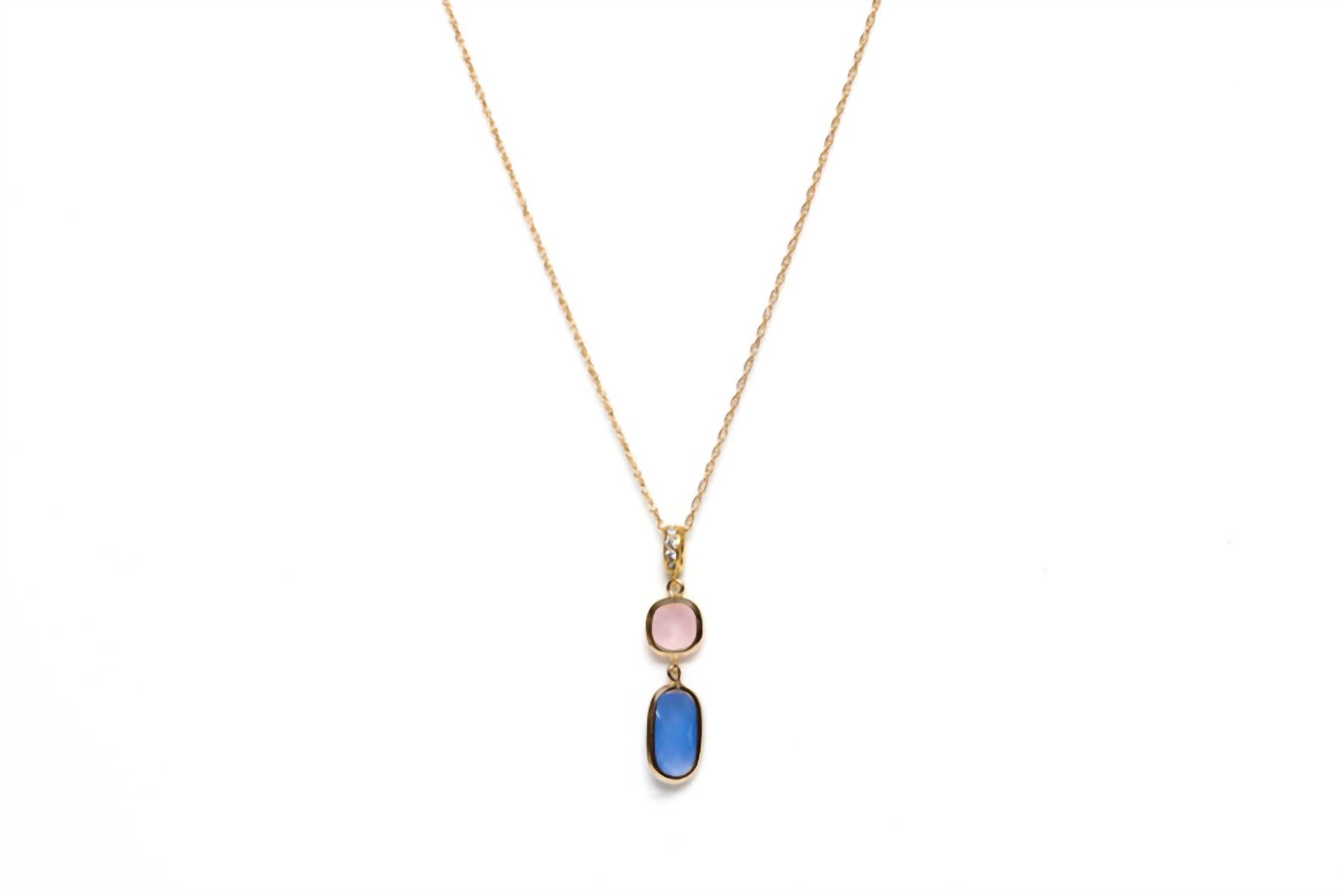 Avenue Chic - Women's Rectangular Drop Necklace