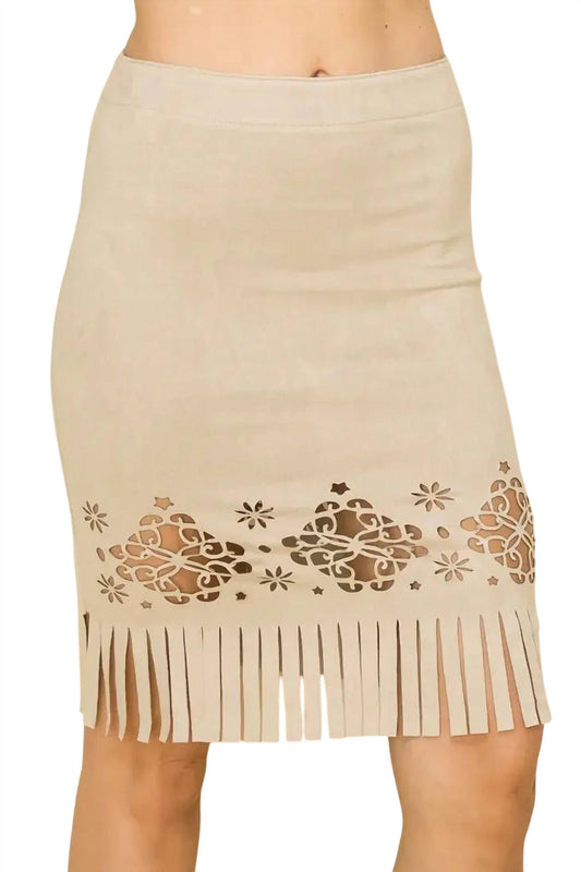 Vocal Apparel - Lonni Laser Cut Fringe Skirt
