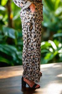 Look Mode Usa - Cheetah Print Wide Leg Pants
