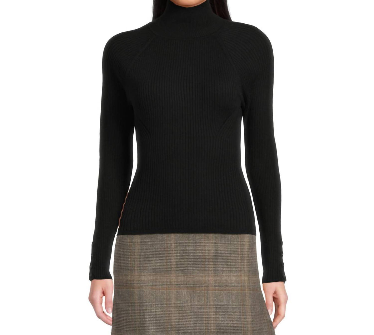 Lilla P - Slim Rib Turtleneck Top