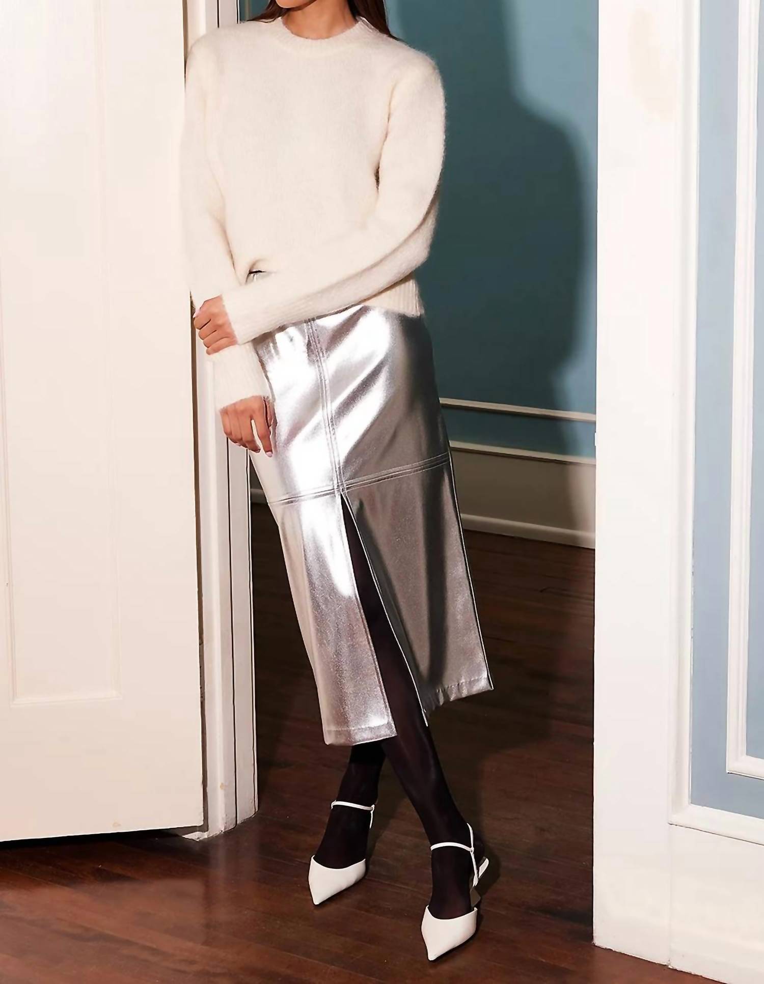Fifteen Twenty - Kaia Faux Leather Midi Skirt