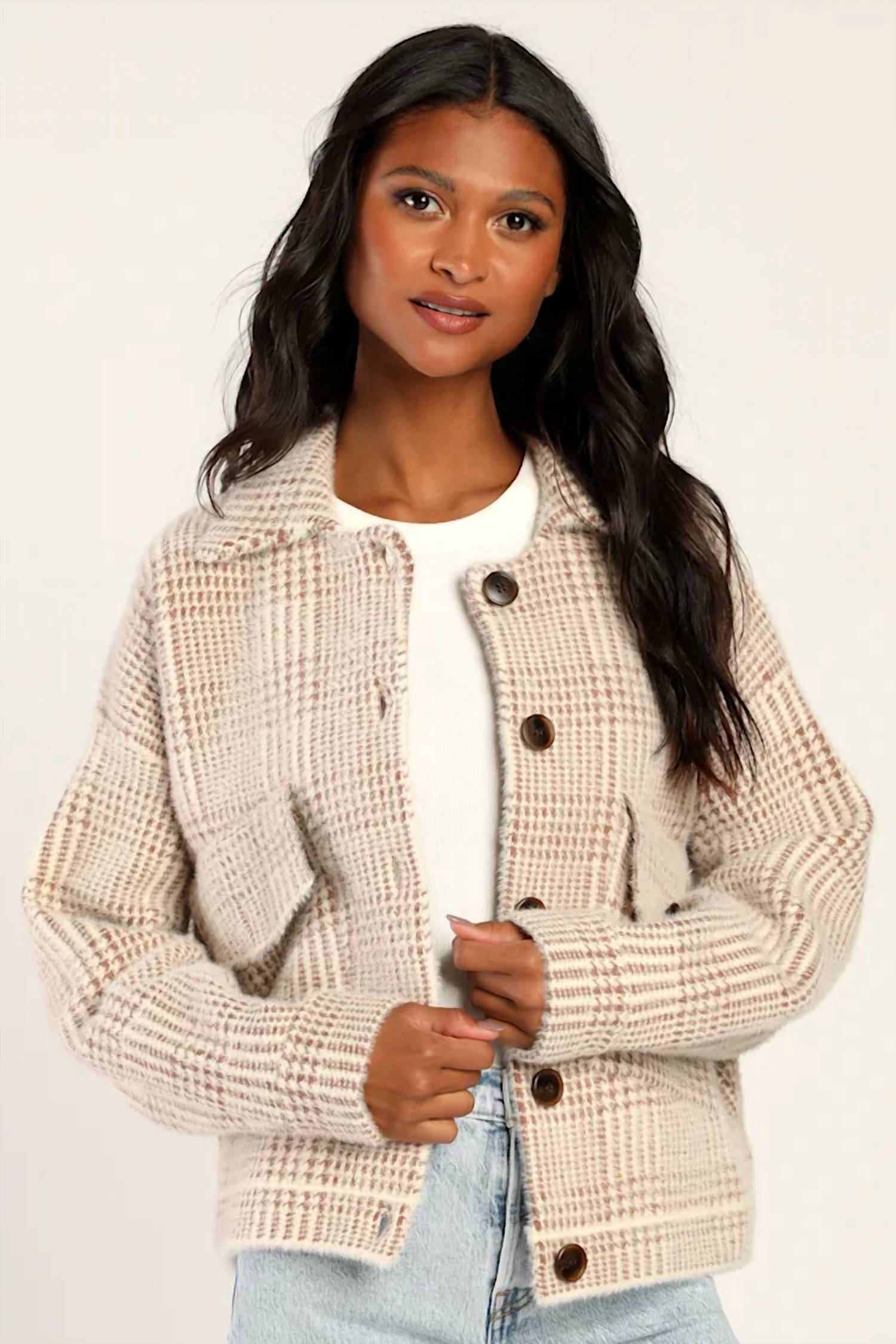 Sage The Label - Lola Plaid Sweater Jacket