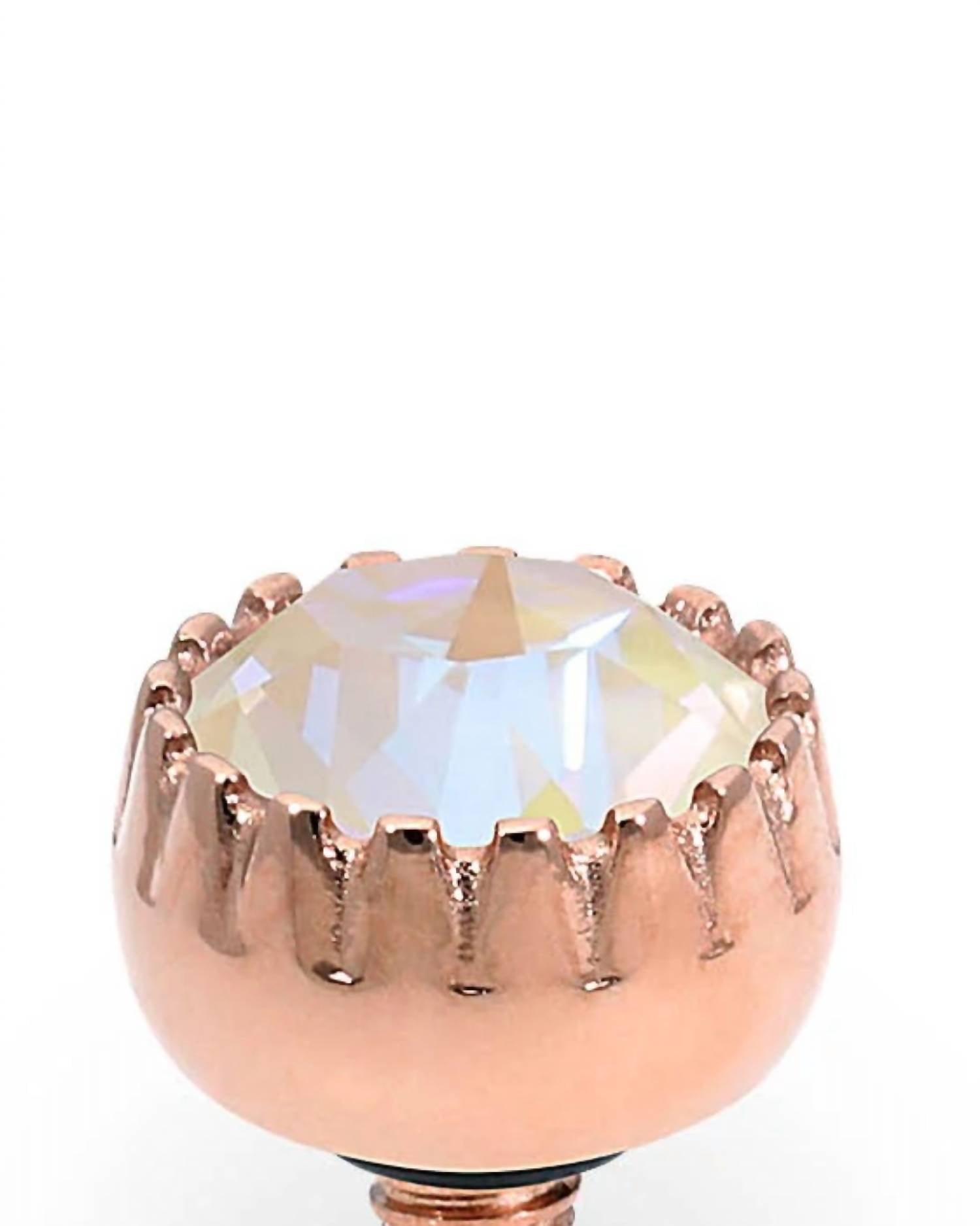 Qudo Women's London 8mm Jewekry Topper in ivory cream delite rosegold - women's jewelry - detail view