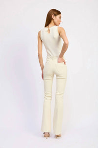 En Saison Alitzel Flare Pant in ivory - women's pants - alternate view