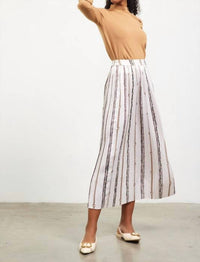 Skies Are Blue - Evelyn Chain Print Pleated Midi Skirt