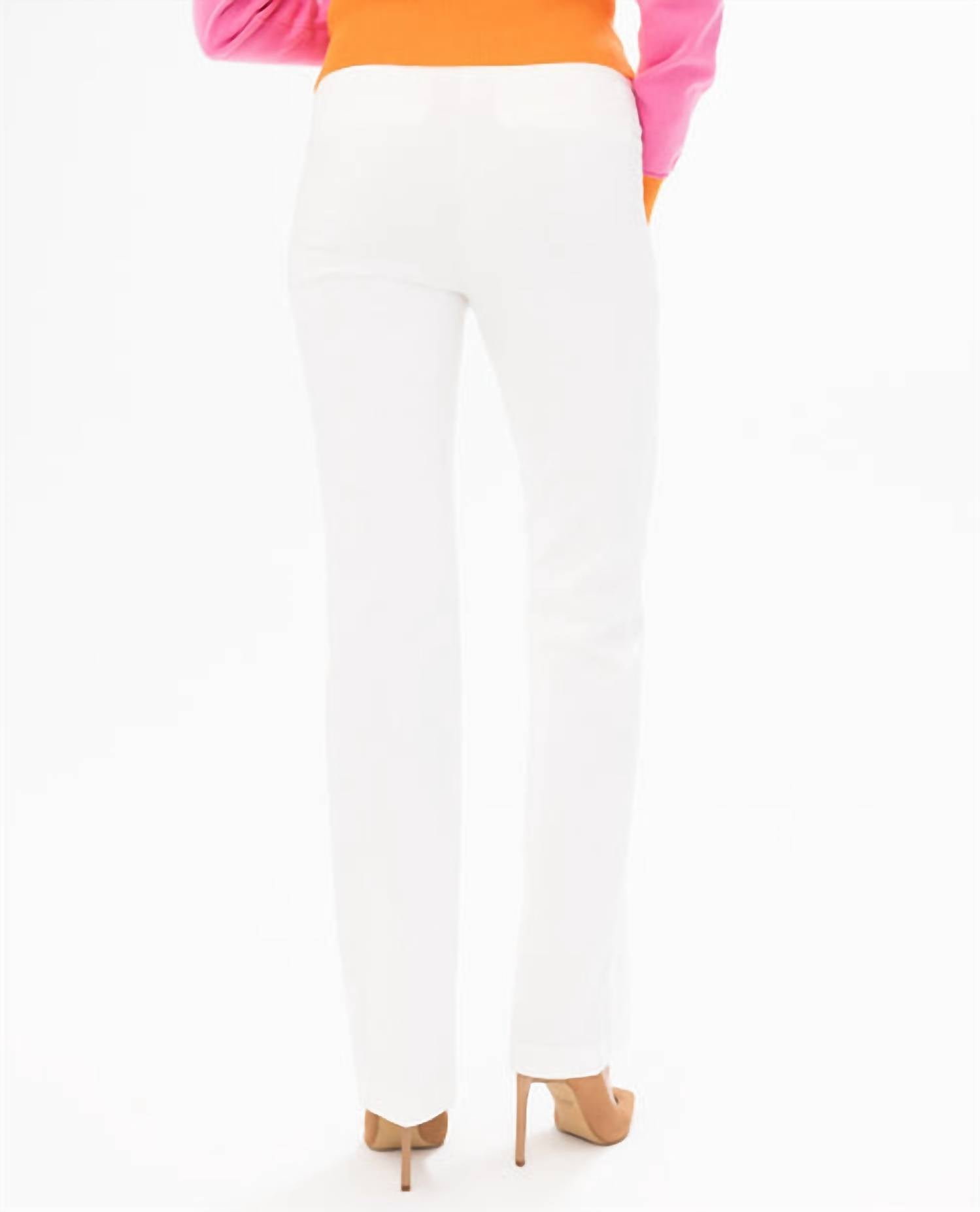 Renuar Pull-on Bootcut Pant in oyster - women's pants - detail view