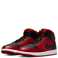 Air Jordan Men's 1 Mid Shoes in red black - men's sneaker - alternate view
