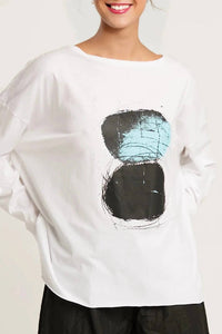 Planet By Lauren G. - Pima Cotton Luna Luxury Boxy Tee