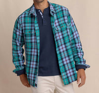 SOUTHERN TIDE Beach Bluff Plaid Twill Shirt in spruce shade 1 - men's shirt