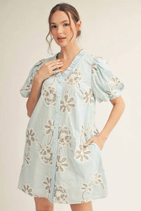 Jodifl - 3d Floral Pattern Lovely Dress
